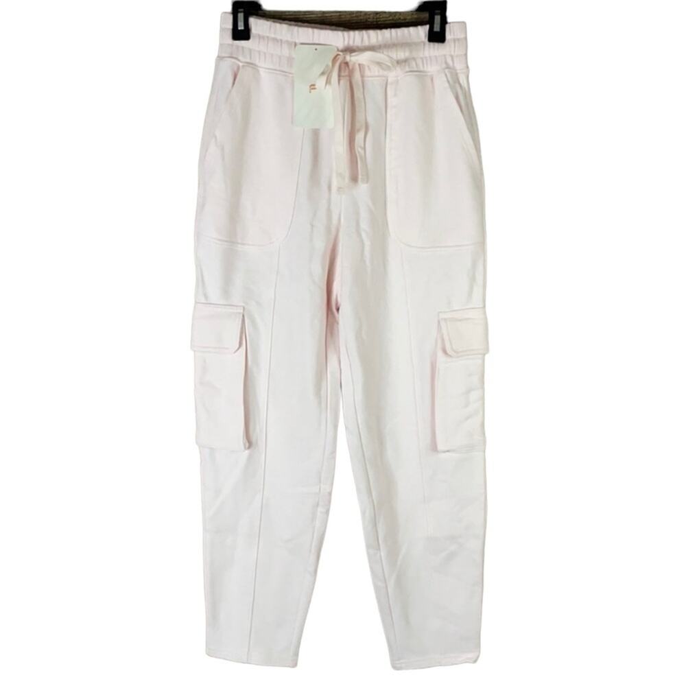 Fabletics Nyla Cargo Pants Pink Frost Sweatpants Size Small NWT